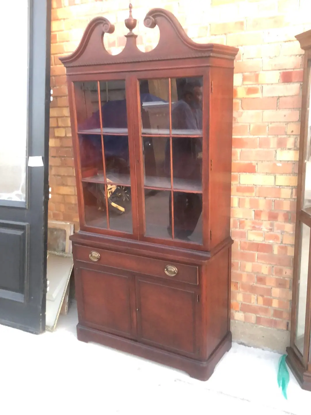 Mahogany Federal Style China Cabinet 1