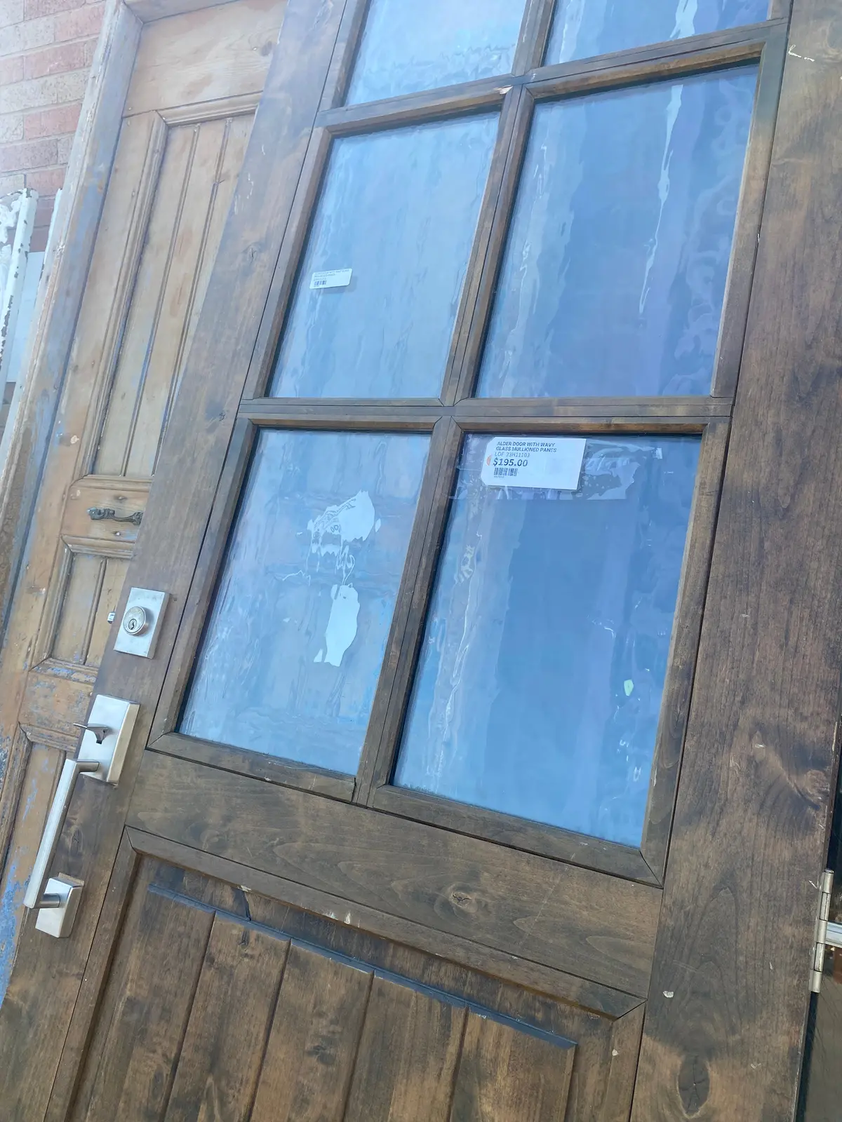 Alder Door With Wavy Glass Mullioned Panes 1