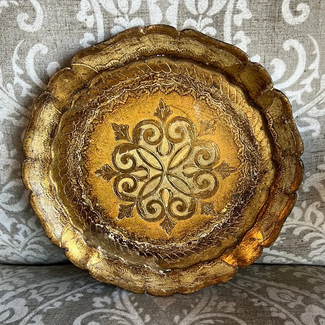 Small Round Florentine Tray 1