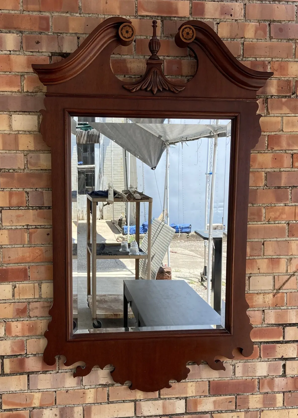 Federal Style Mahogany Beveled Edge Mirror 1