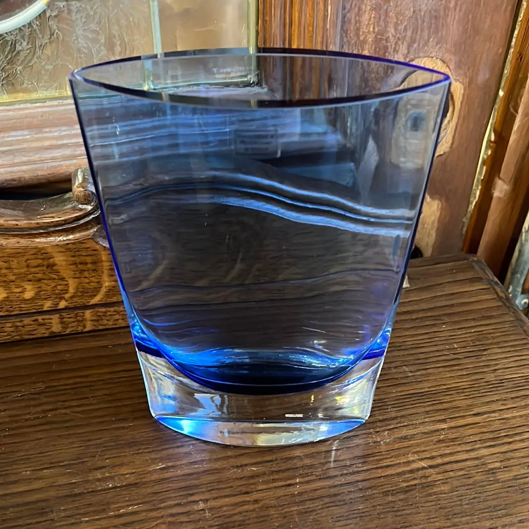 Cobalt Blue Hand Blown Glass Vase 1