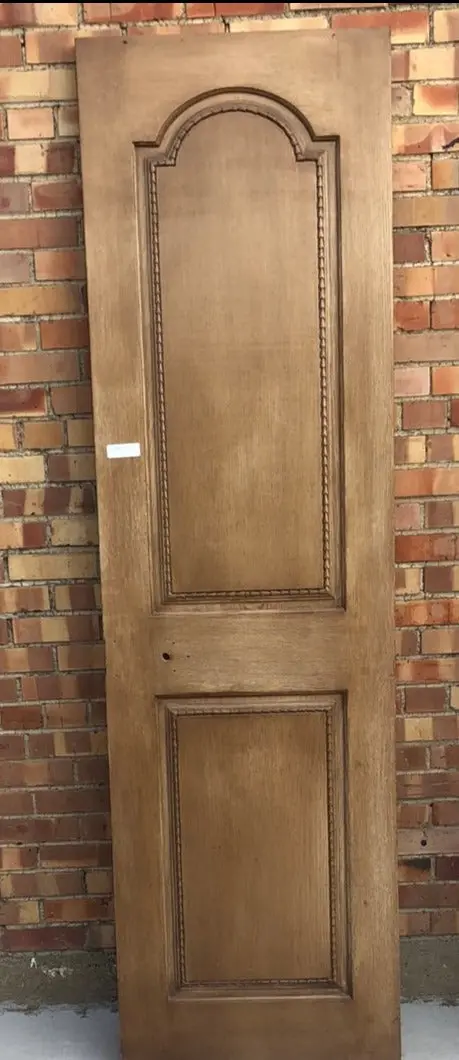 Narrow Painted Oak Door With Carved Detail 1