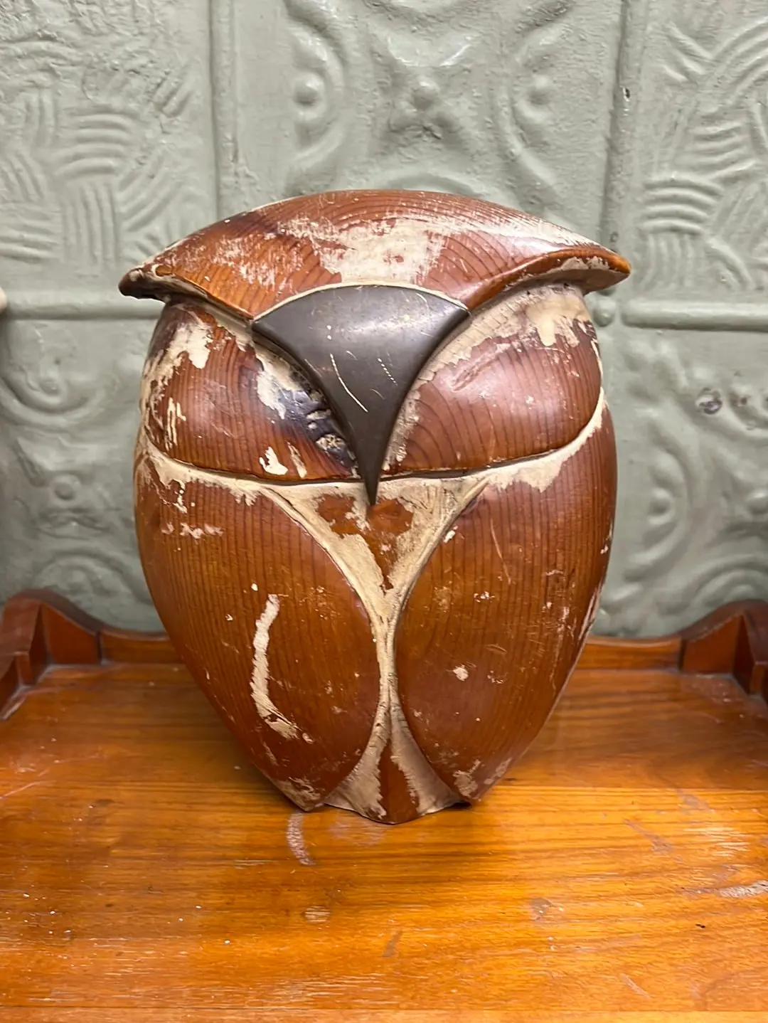 Wooden Owl With Brass Beak 1