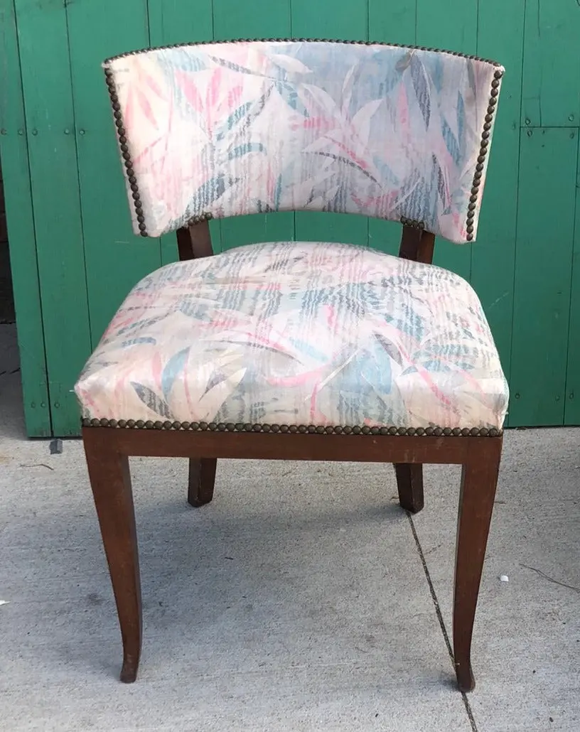Curved Back Upholstered Deco Vanity Chair 1
