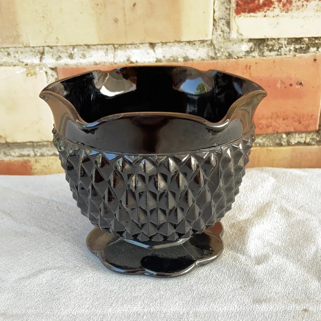 Amethyst Pressed Glass Candle Stick 1