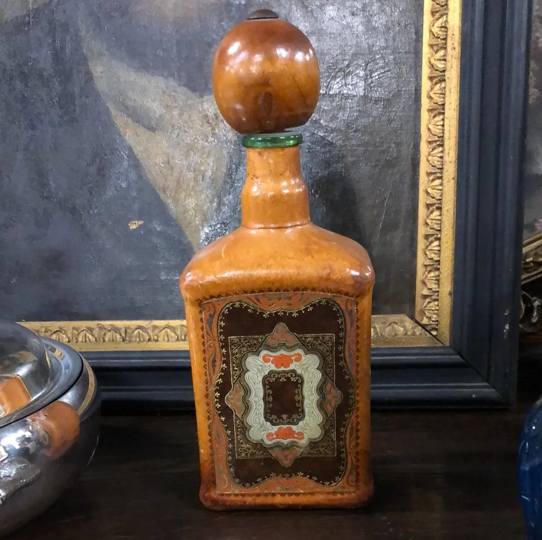 Leather Clad Liquor Bottle 1