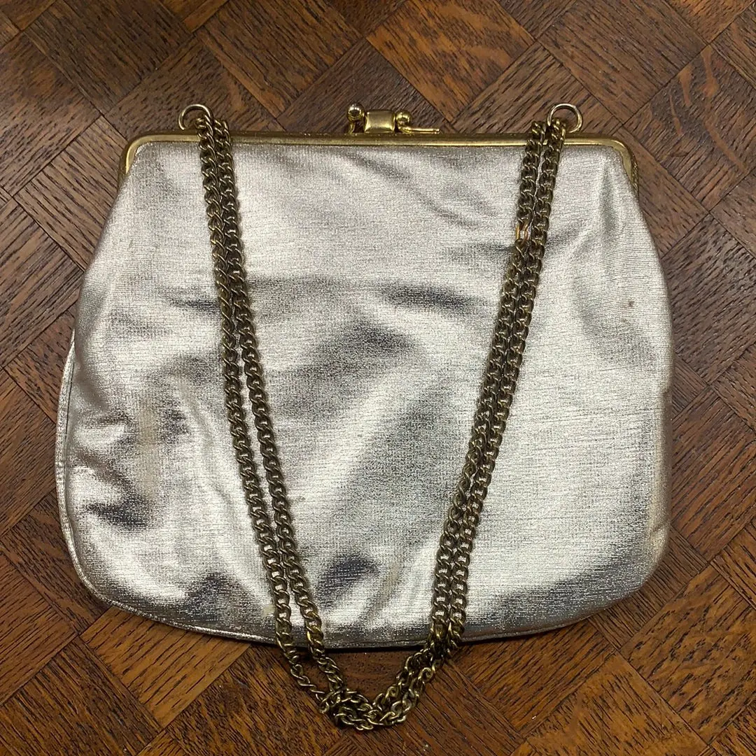 Silver Metalic Evening Purse 1