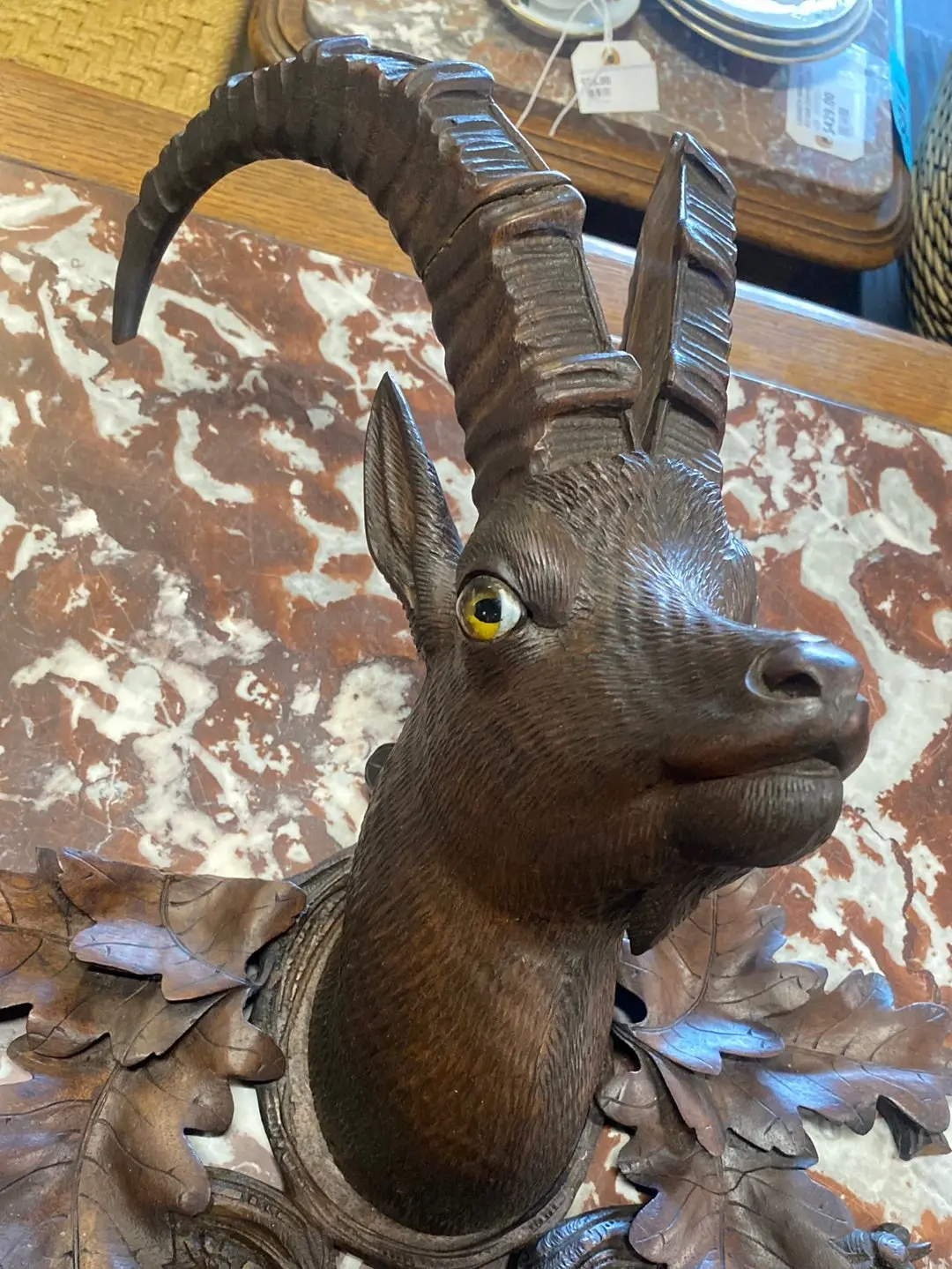 Pierce Carved Black Forest Roebuck Antelope Hat Rack 1