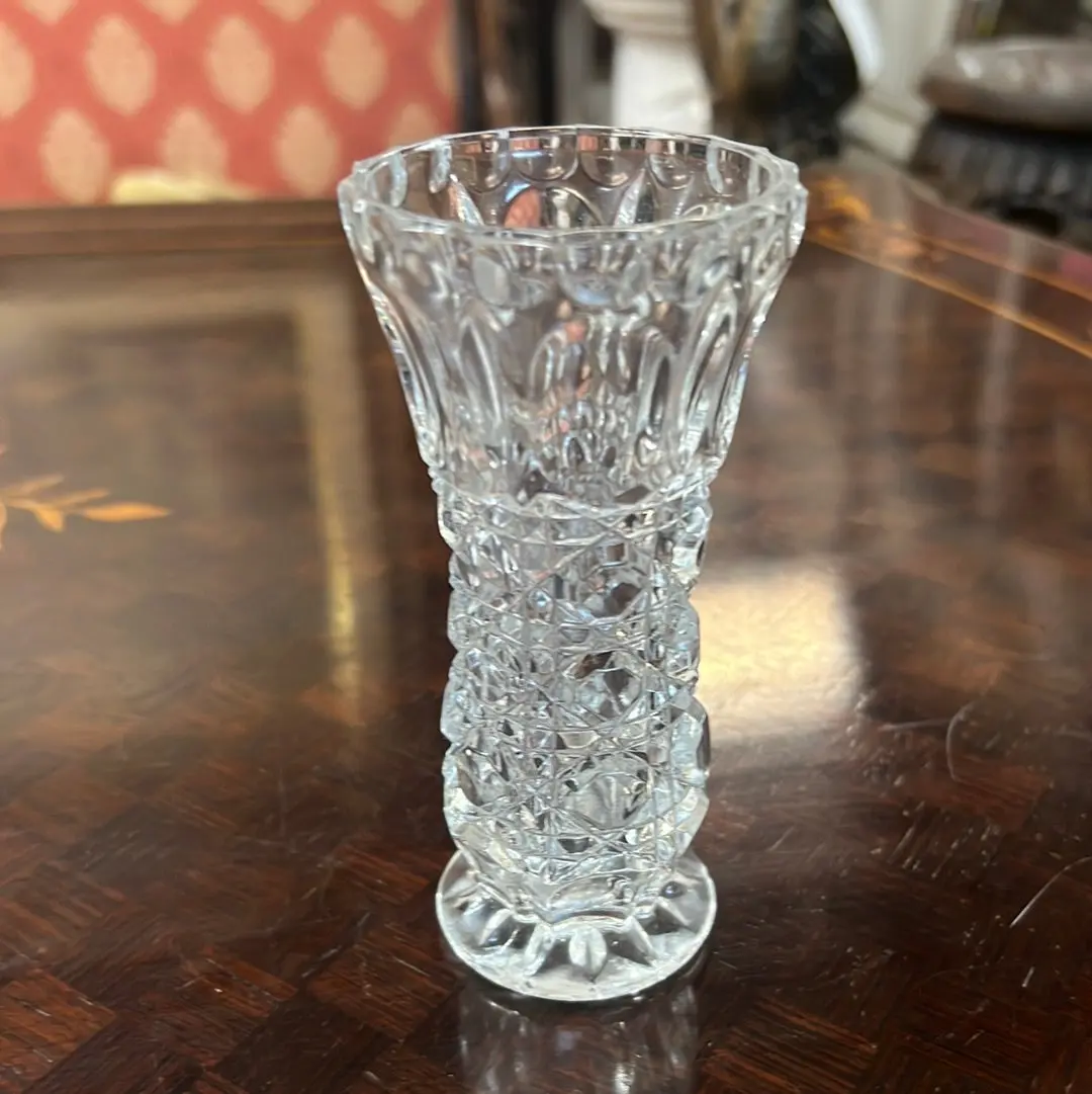 Small Slender Pressed Glass Vase 1
