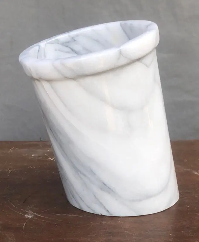 Slanted White Marble Container 1