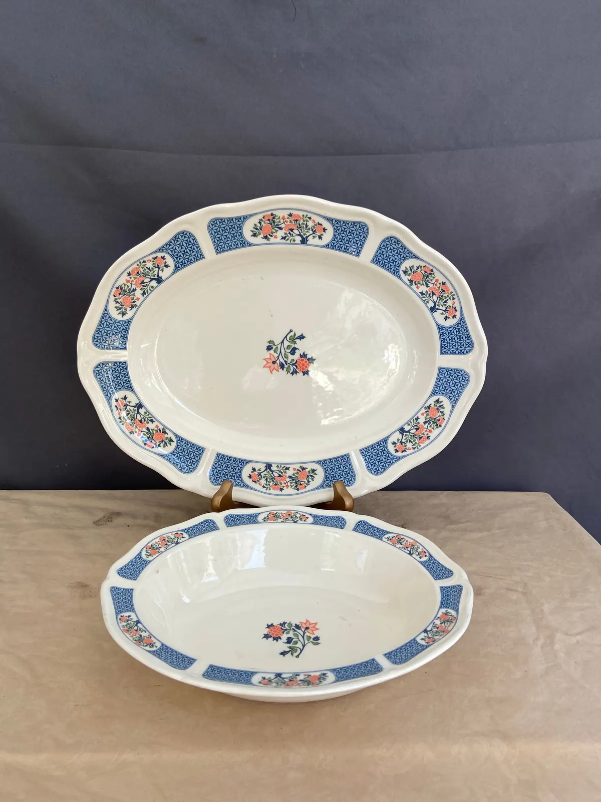 English Wedgewood Kyoto Platter And Bowl Set 1