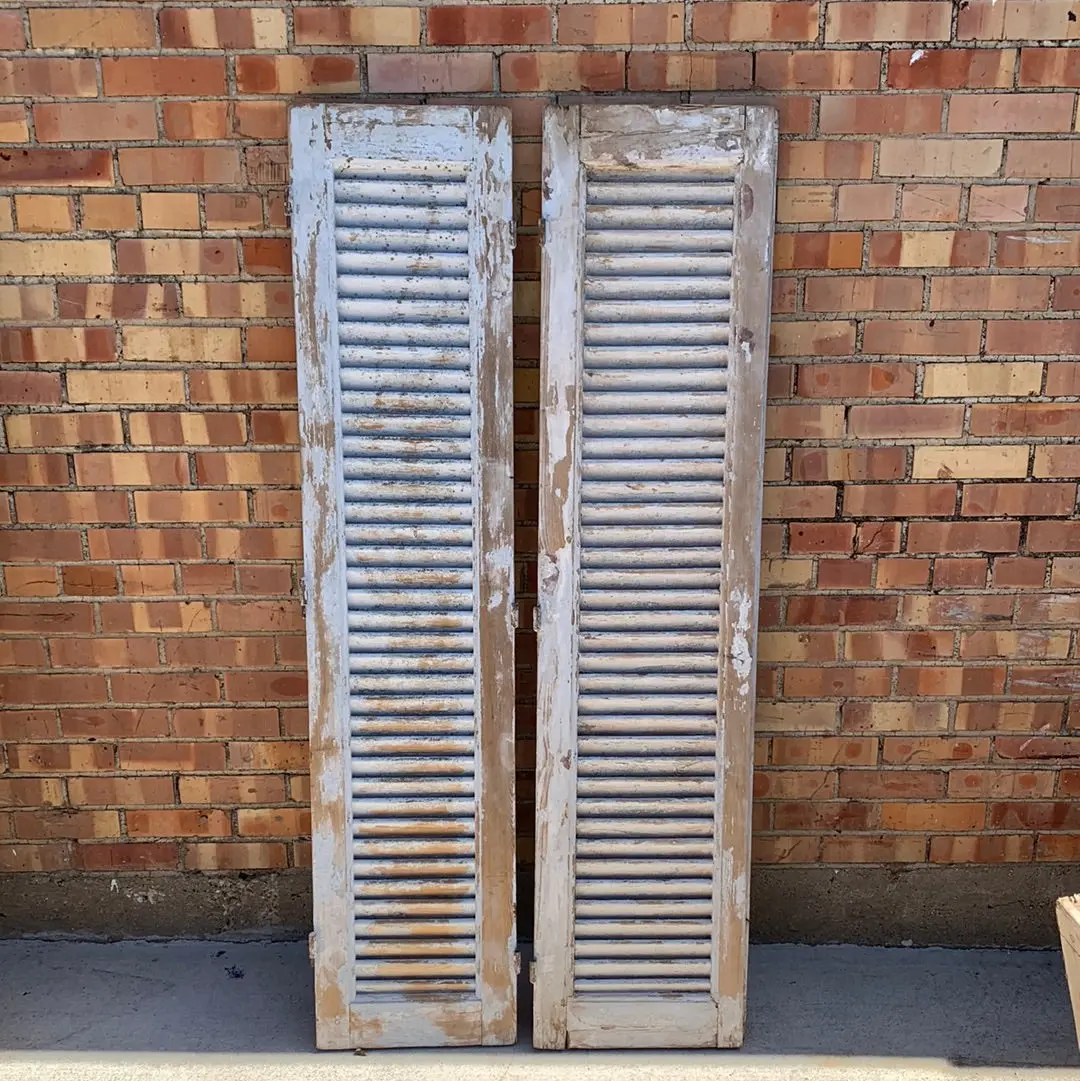Pair Of Medium Distressed Grey Shutters 1