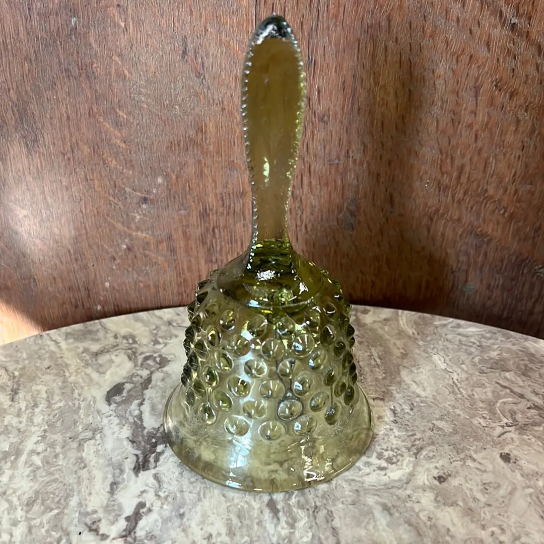 Green Pattern Glass Bell 1