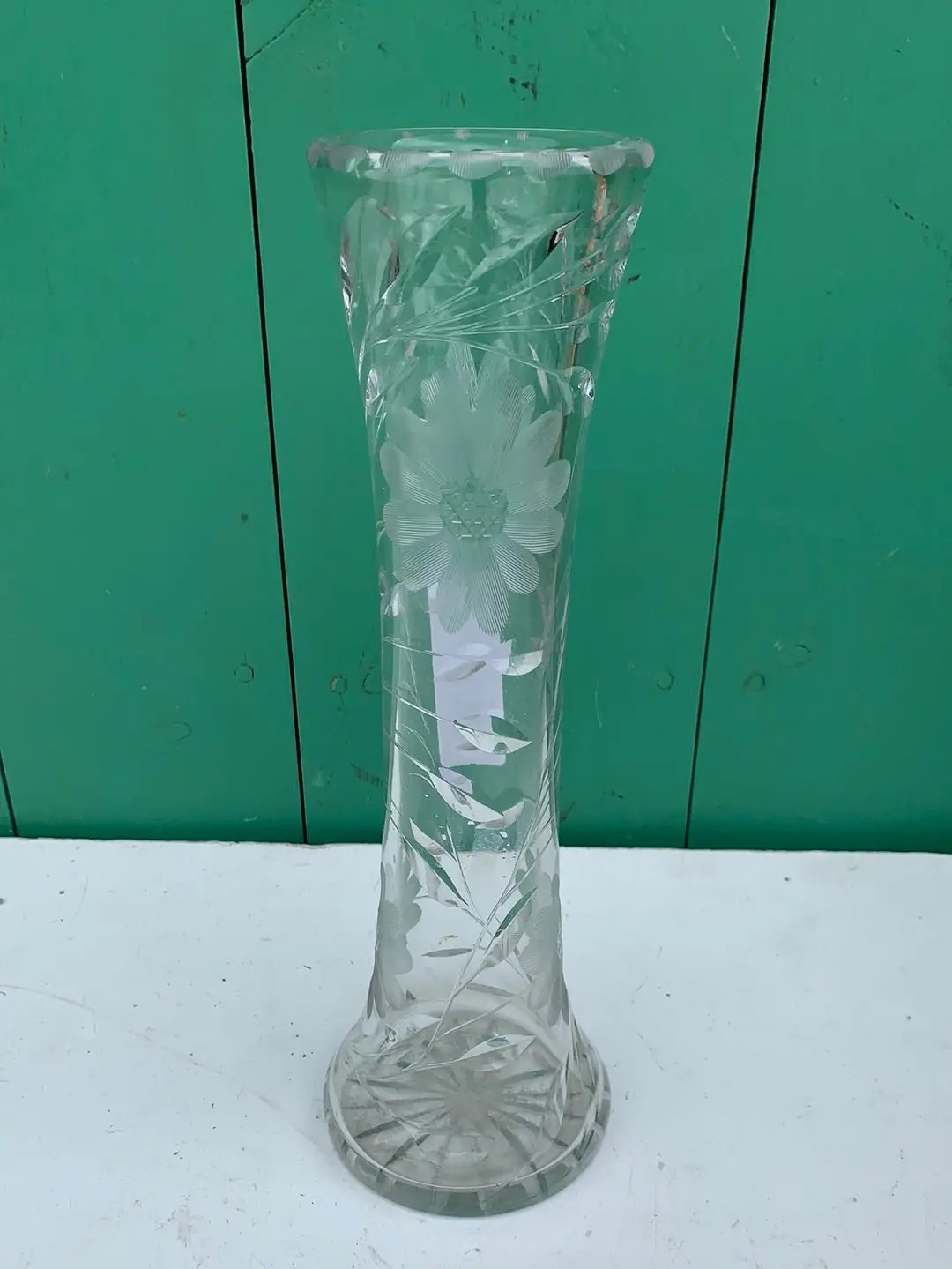 Cut Glass Slender Vase 1