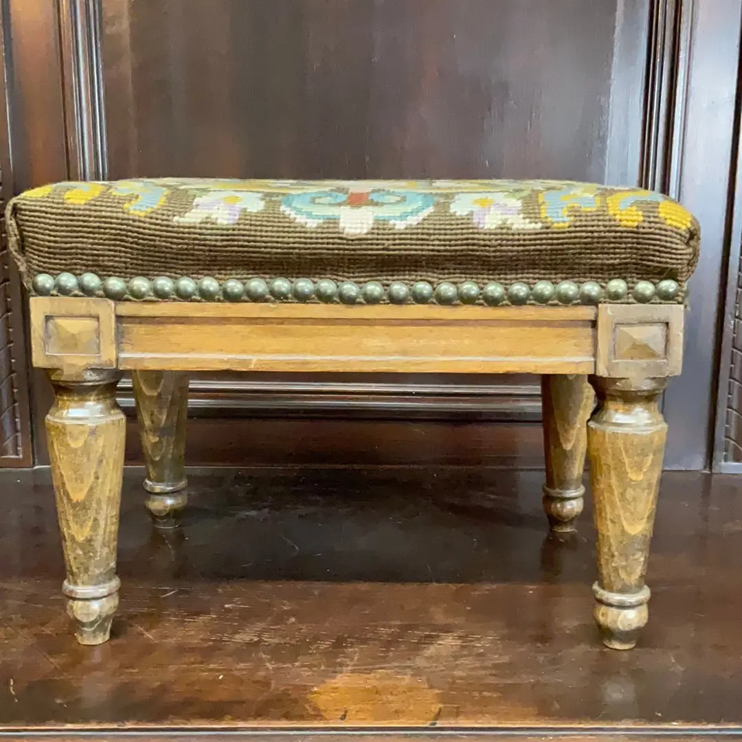 Small Louis Xvi Needle Point Stool 1