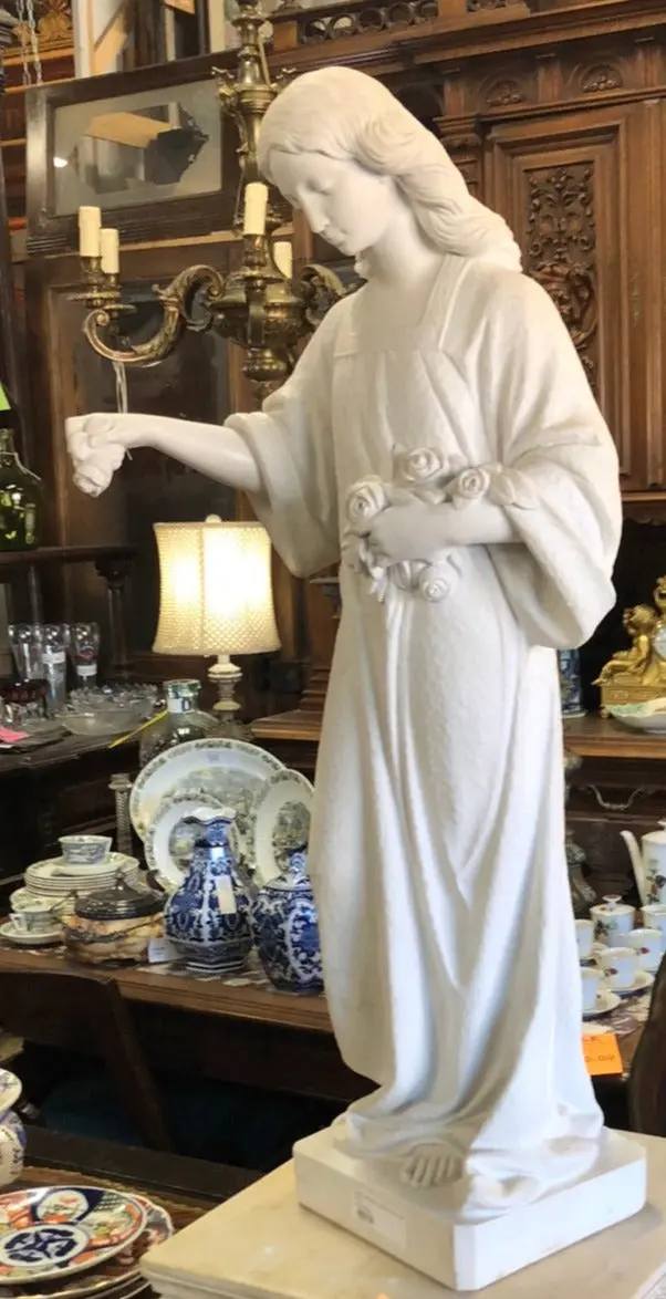 Small Marble Cast Statue Of Girl 1