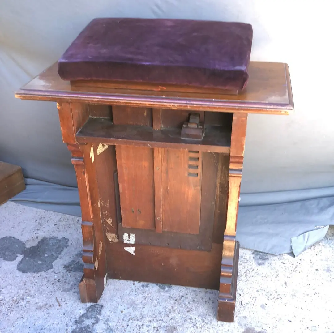 Gothic Walnut Podium/Pedestal With Arches Circa 1900 1
