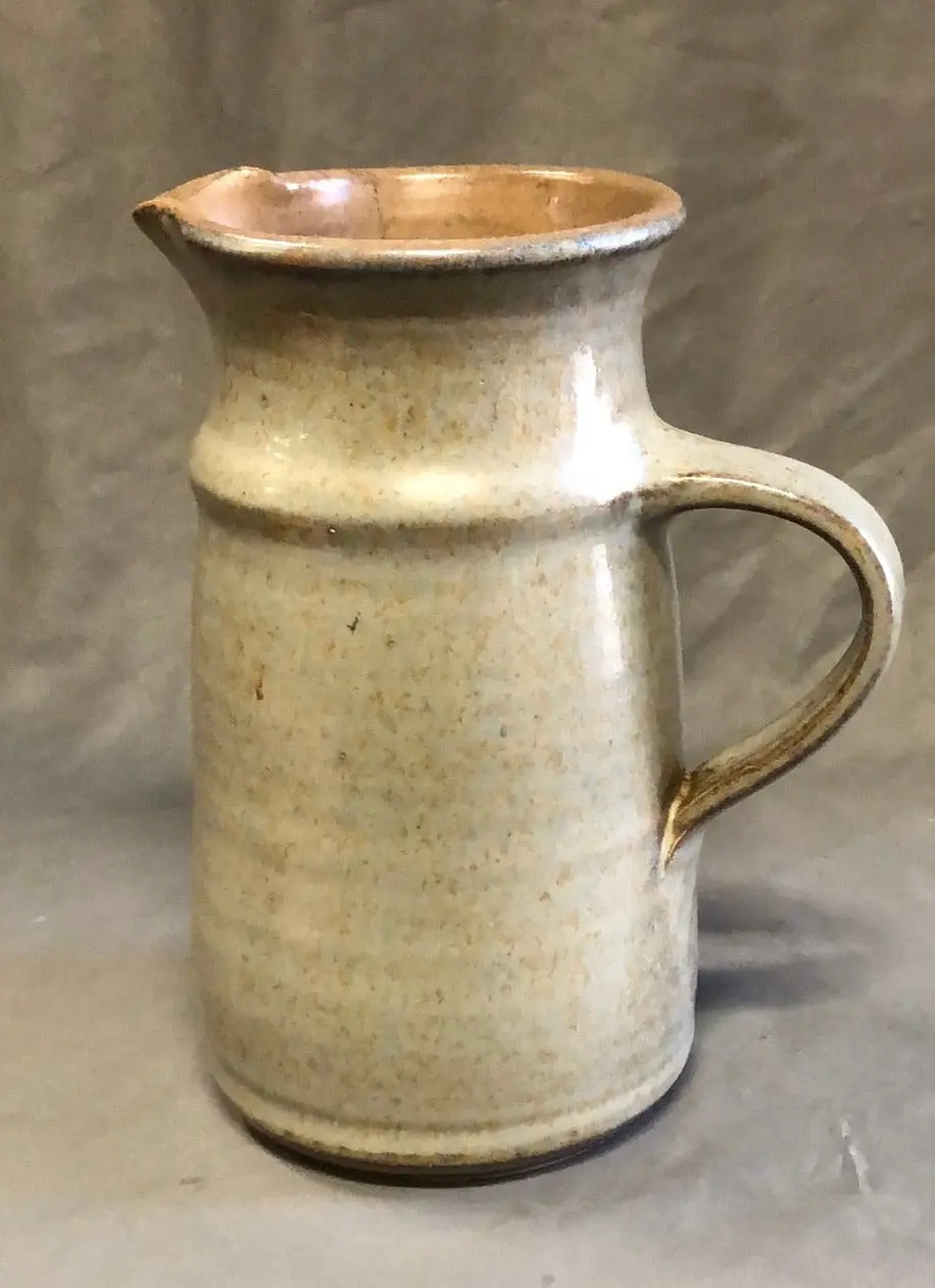 Small Grey Hand Thrown Pottery Pitcher 1