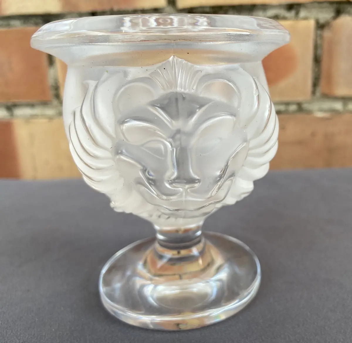 2-Headed Crystal Lion Lalique Cigarette Holder 1