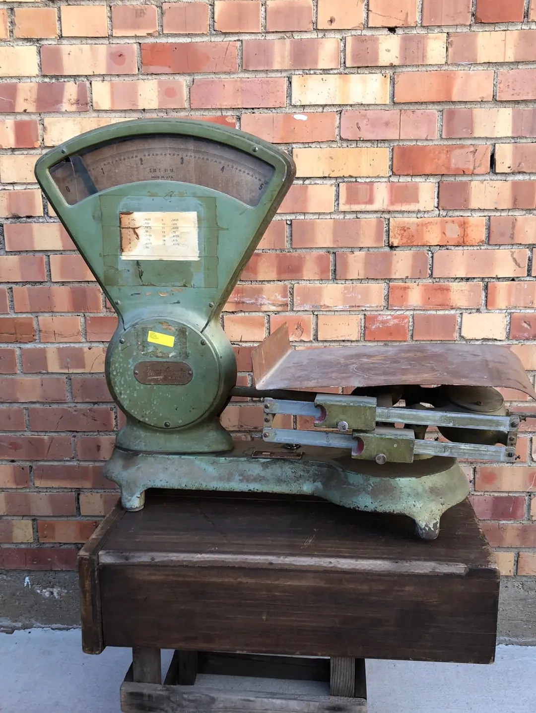 Vintage Green Commercial Counter Scale 1