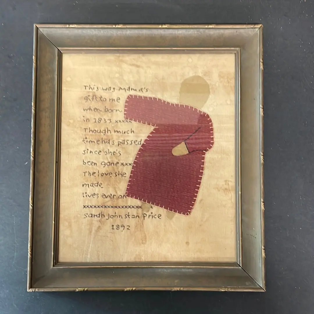 Remembrance Sampler With Cloth Doll C.1833 1