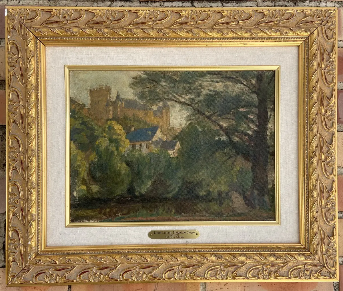 Framed Landscape Oil Painting With Castle 1