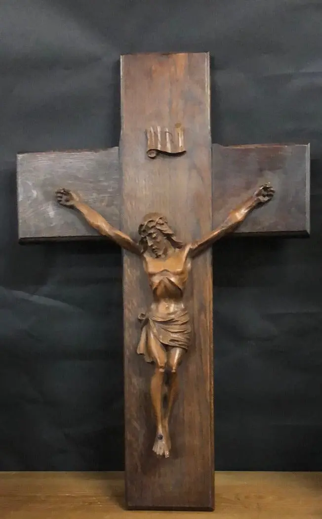 Wide Wood Crucifix 1