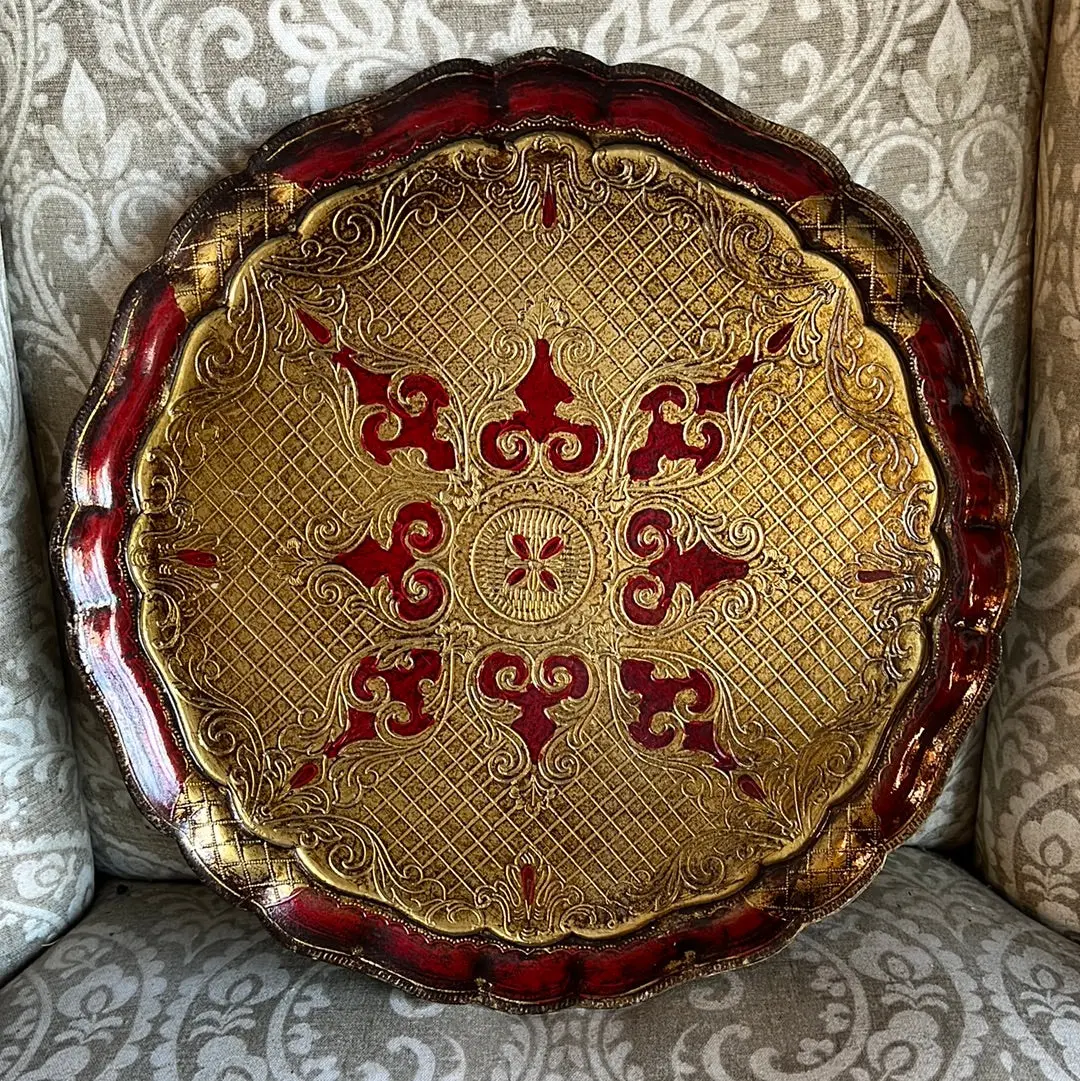 Small Round Florentine Tray 1