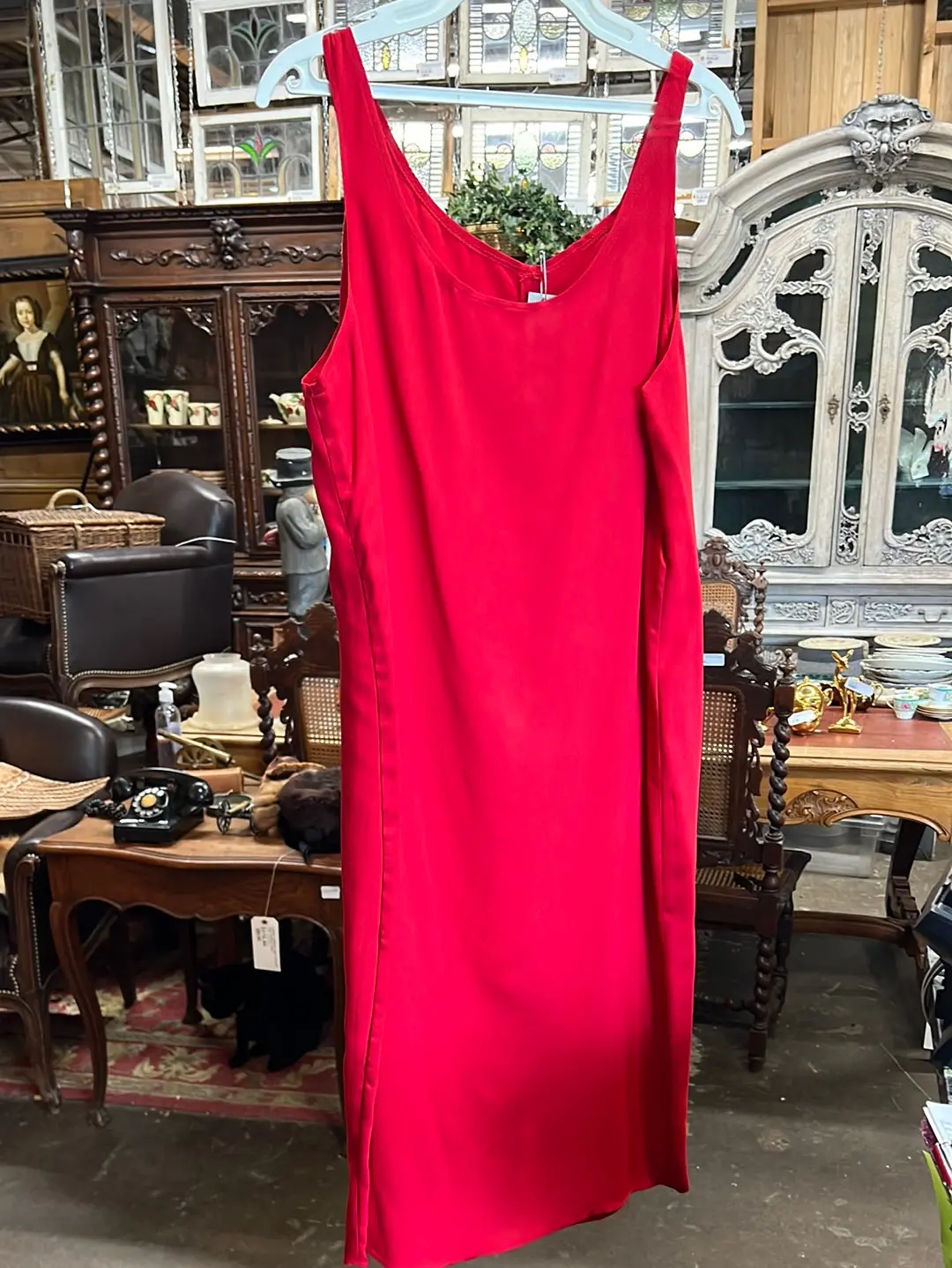 Simple Red Slip Dress 1