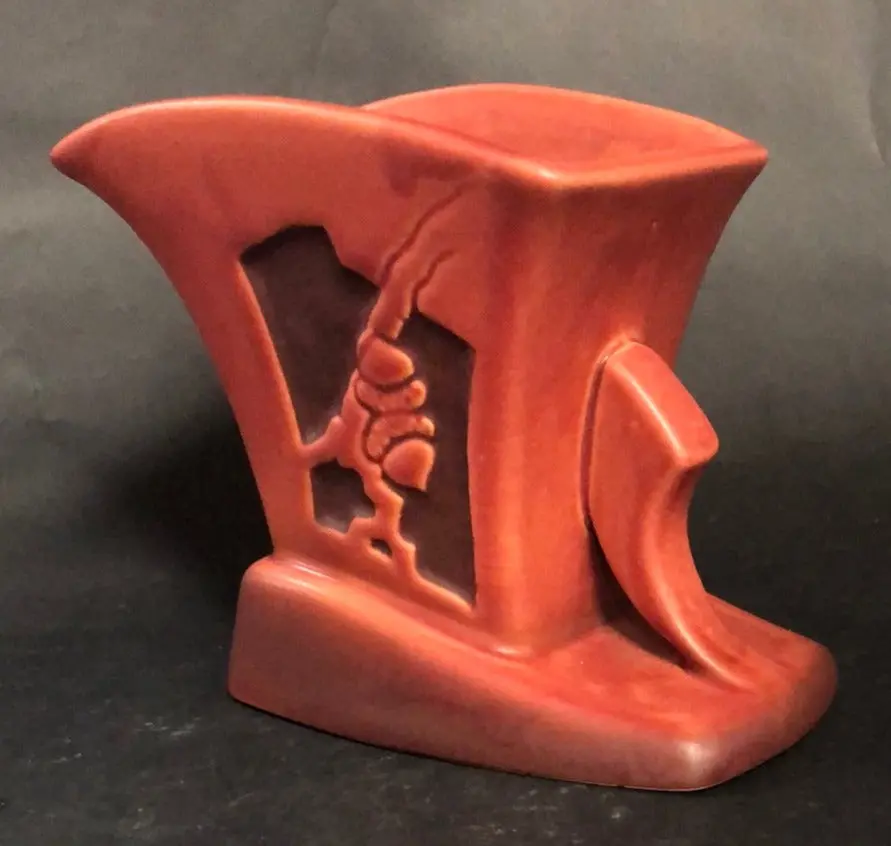 Red Roseville Vase 1
