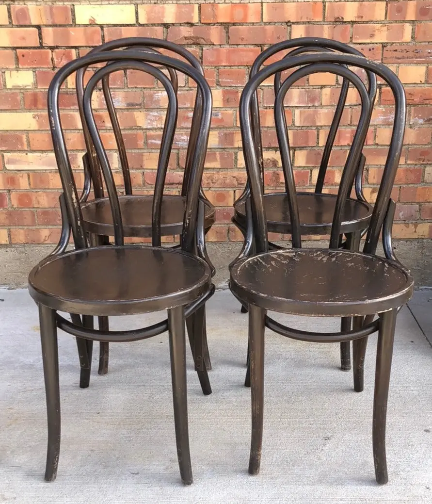 Set Of Four Bentwood Chairs 1