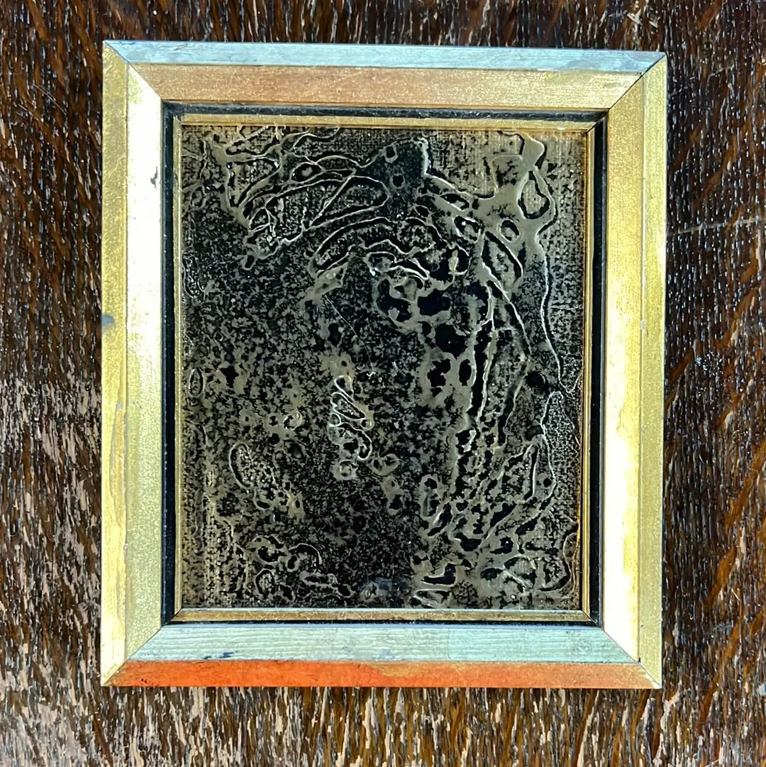 Tiny Black And Golden Metallic Framed Art 1