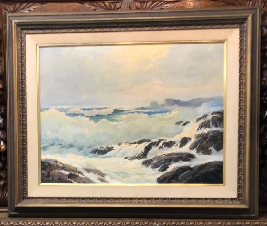 Robert Wood 1953 Large Seascape Oil Painting 1