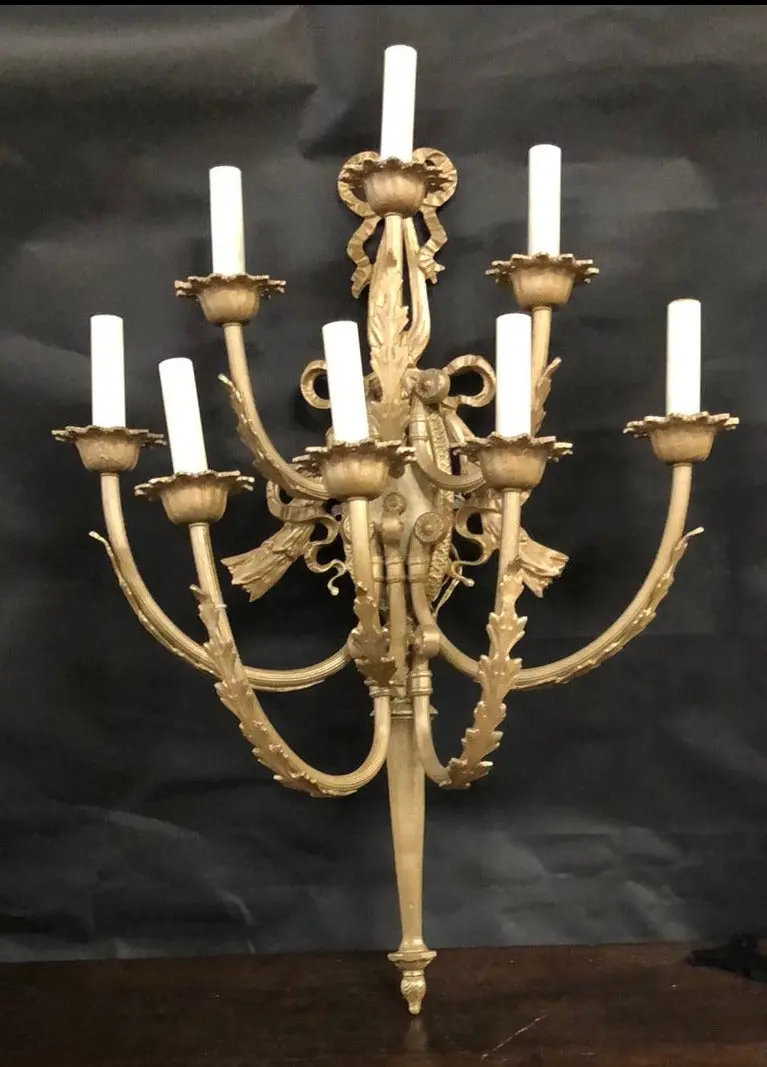 Louis Xvi 8 Arm Metal Wall Sconce 1