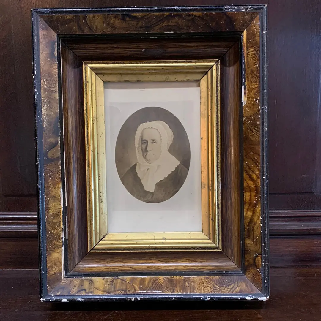 Portrait Of Michael Dickson's Wife In Small Victorian Wood Frame 1