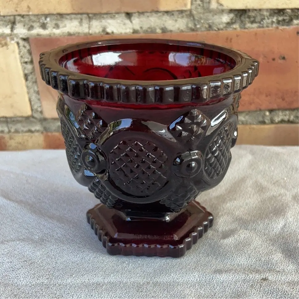 Small Footed Ruby Glass Bowl 1