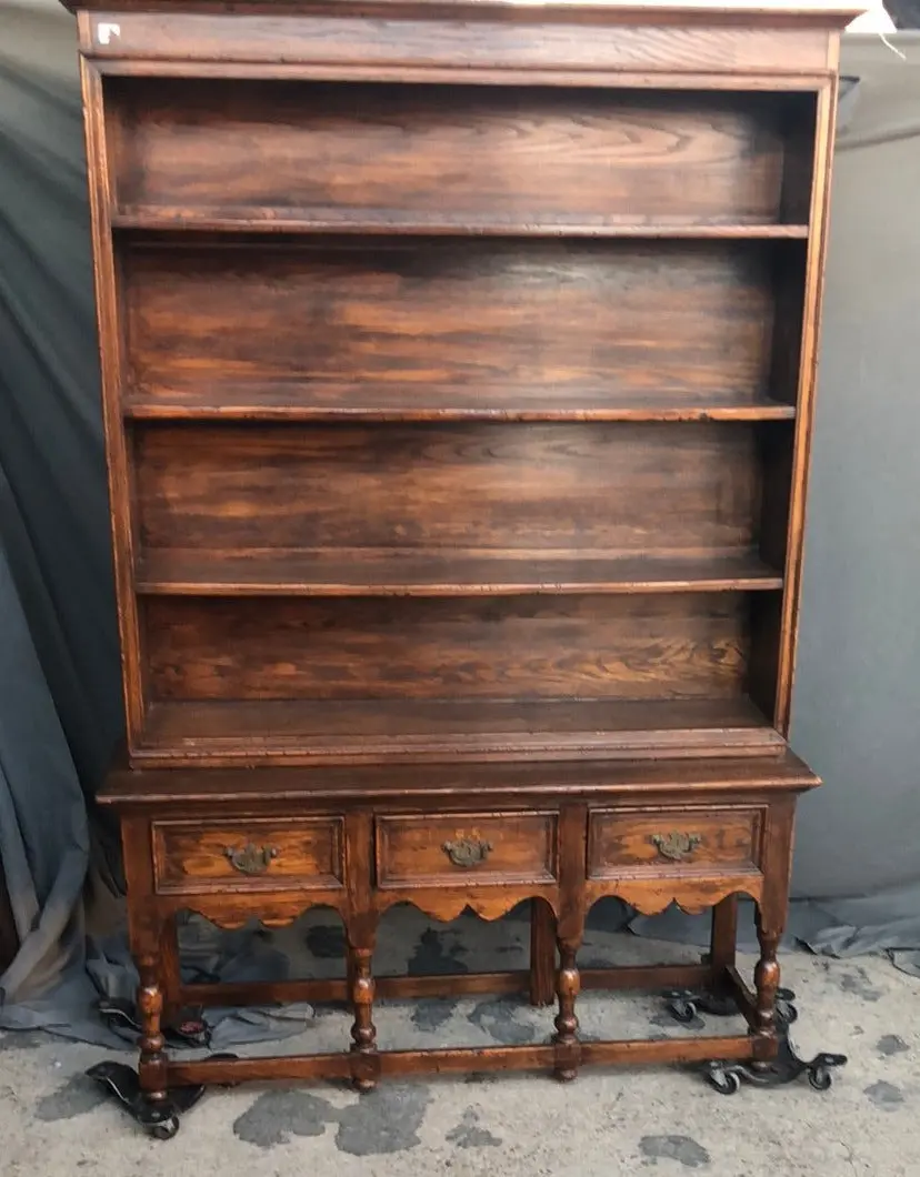 2 Piece English Oak Vaisselier 1