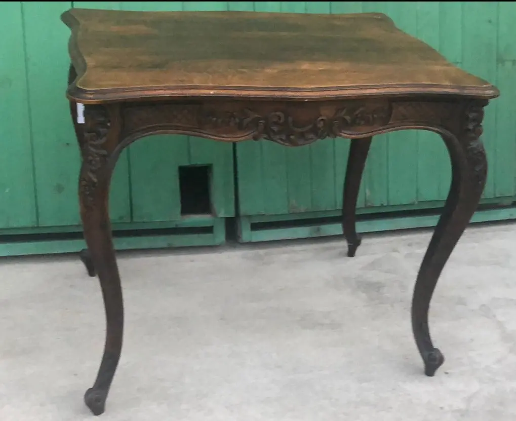 Carved Oak Louis Xv Large Center Table 1