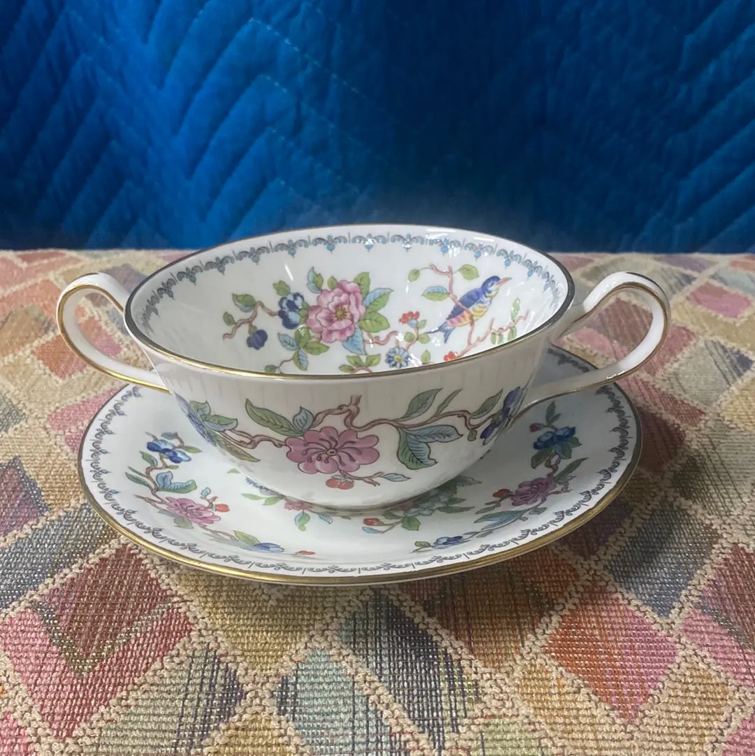 English Aynsley Bouillon Bowl And Saucer 1