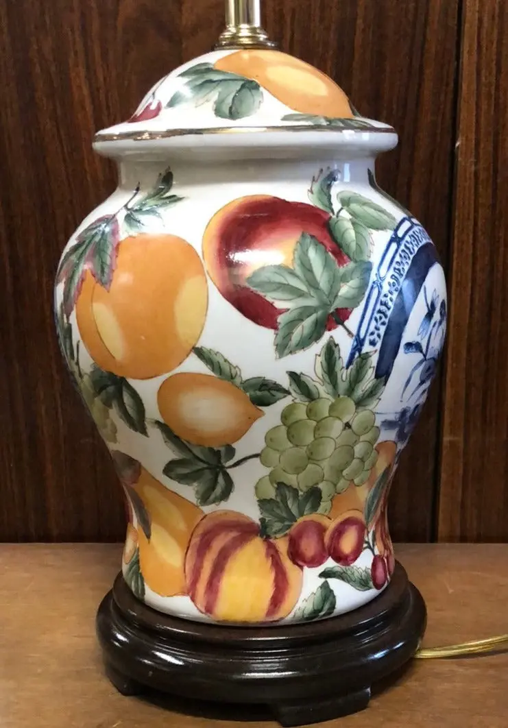 Small Ginger Jar Style Lamp With Fruit 1