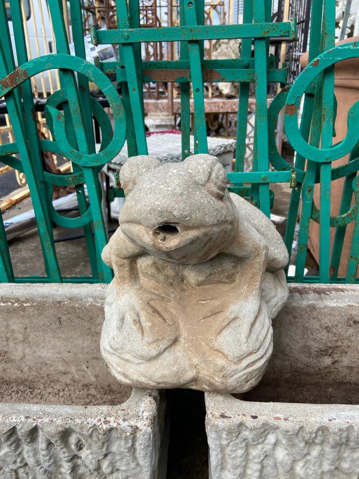 Concrete Frog Fountain 1