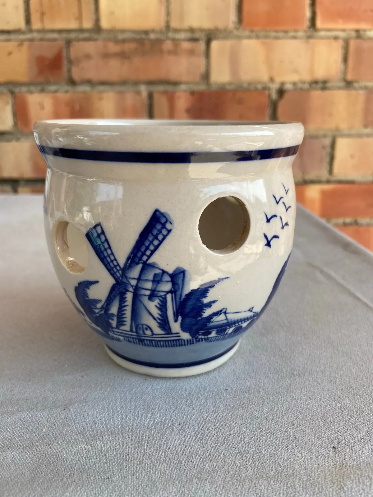 Small Delft Windmill Jardiniere 1