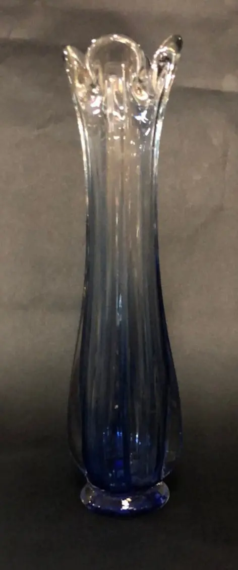 Blue Glass Bud Vase 1