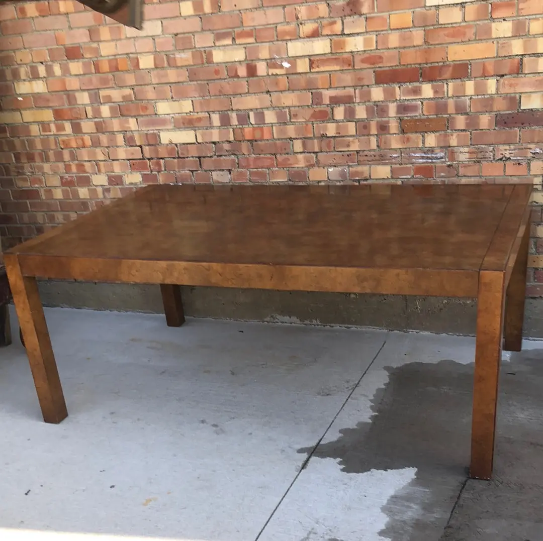 Mcm Large Burled Straight Lines Dining Table With 2 Leaves 1
