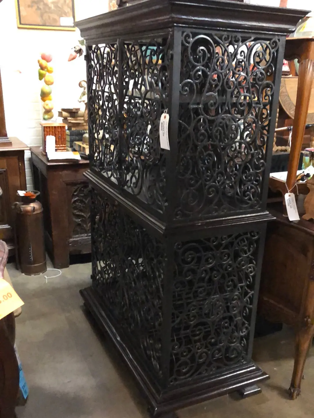 Iron And Wood Wine Cabinet 1