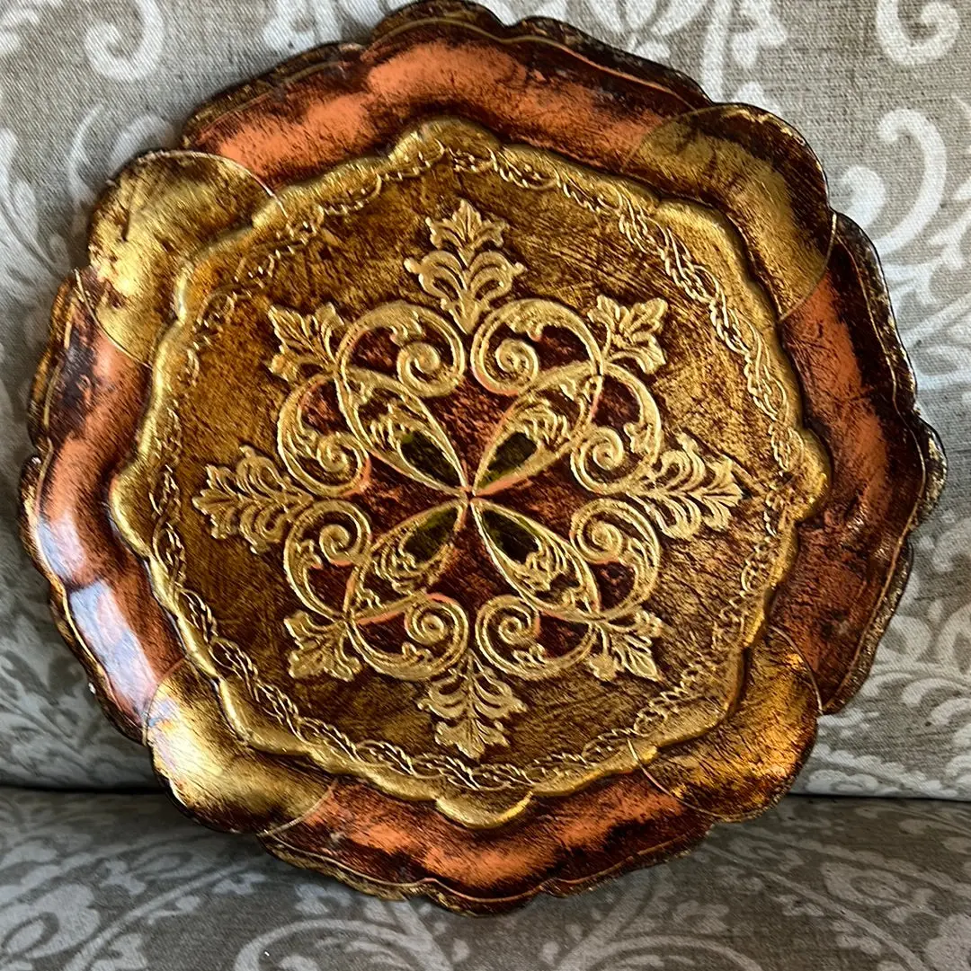 Small Round Florentine Tray 1