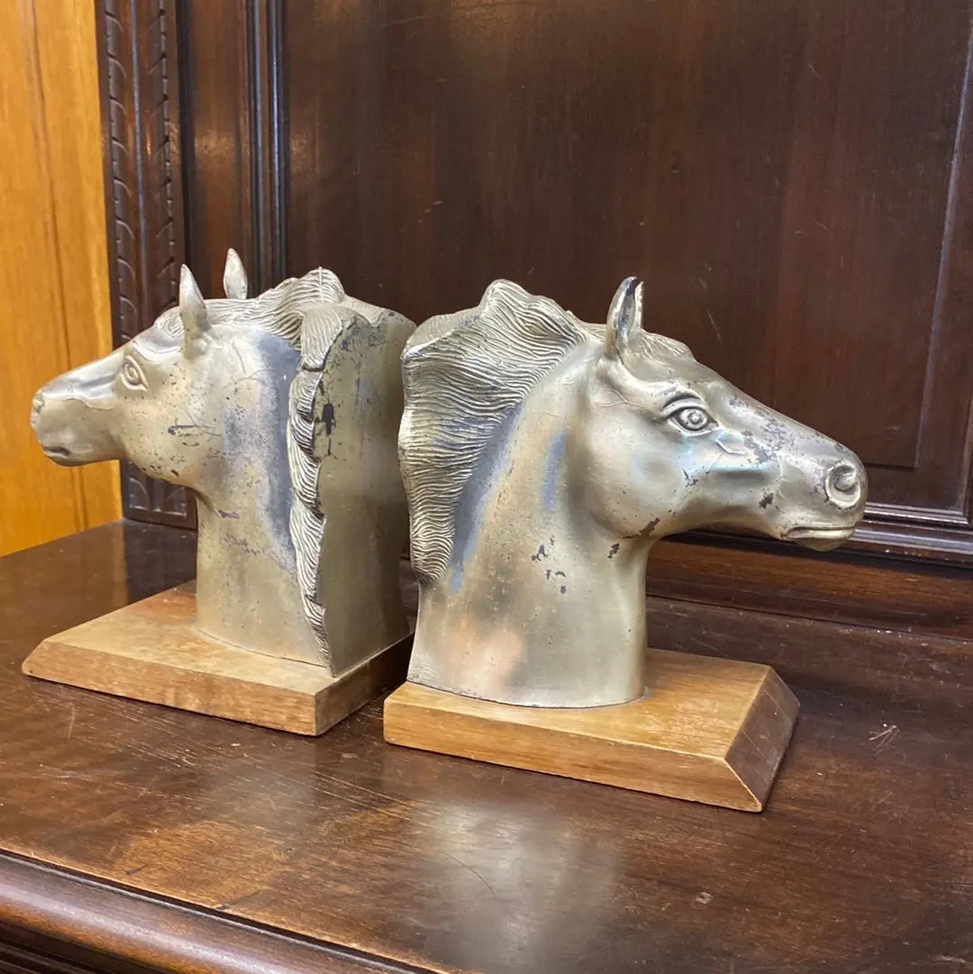 Pair Of Vintage 60'S Horse Head Bookends 1