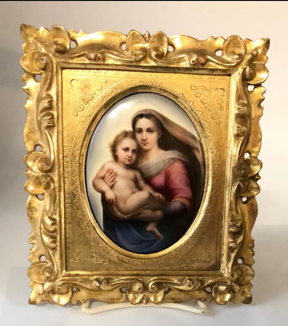 Porcelain Madonna And Child Plaque 1