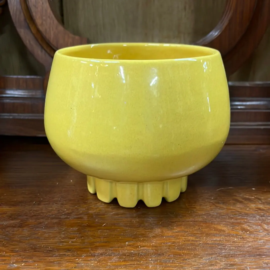Frankoma 235 Round Yellow Planter 1