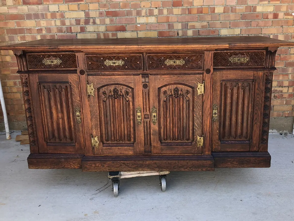 Gothic Oak Altar With Linenfold 1